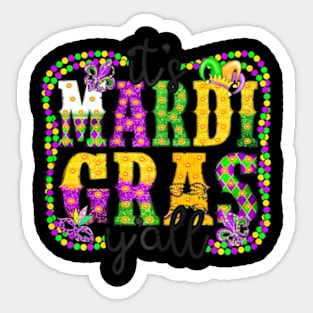 Its Mardi Gras Parade Festival Beads Mask Feathers Sticker